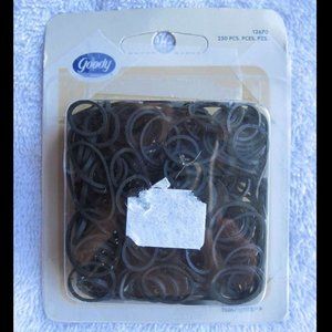 <250 Black Goody Rubber Band Hair Ponytailer Elastic Hair Bands 2006 Darlene